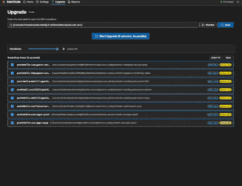 PANTOUM running an SPFx upgrade end-to-end